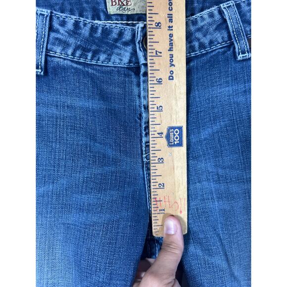 BKE Jeans 30x31.5 Sabrina Low Rise Flare VTG Y2K Distressed Blue Denim Buckle - Picture 5 of 12